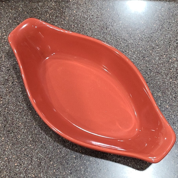 Chantal 2 pc set Bakeware 2 Cup Casserole 3 Cup Serving Bowl Sienna Orange Glaze - Picture 3 of 12